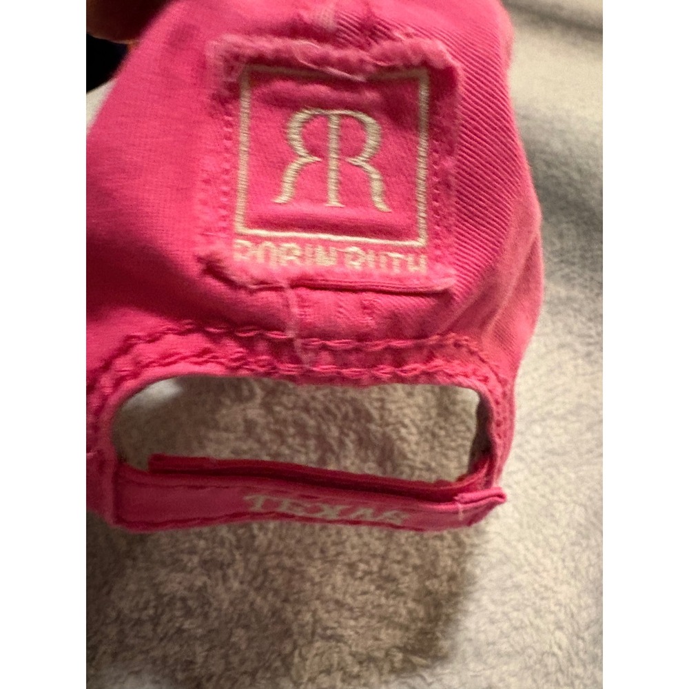 (CL) Robin Ruth Texas Original Pink Distressed Baseball Cap Floral Applique Hat - Picture 3 of 10